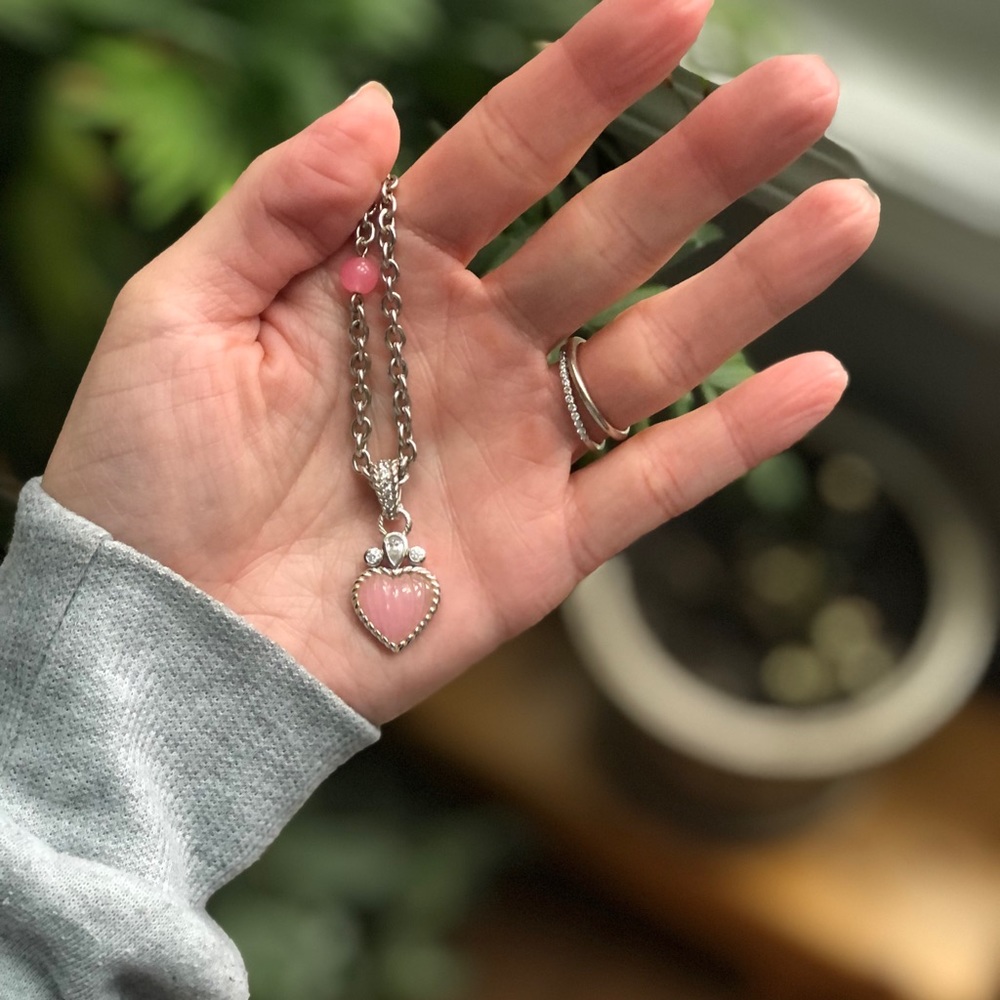 Judith Ripka Sterling Silver Heart Pendant Chain